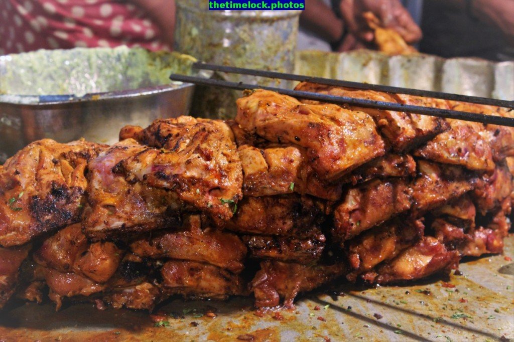 Chicken outside on display of Aslam Chicken